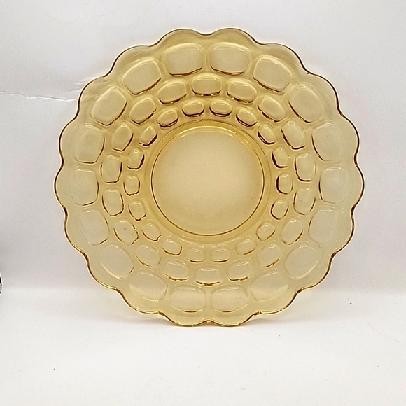 Vintage Tiara Indiana Glass Cake Plate Yellow/Light Amber - Picture 1 of 8